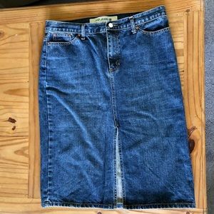Gap Thick Denim Jean Slit Skirt
